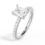 Elsie Radiant Cut Lab Grown Diamond 18Kt White Gold Engagement Ring - View 3