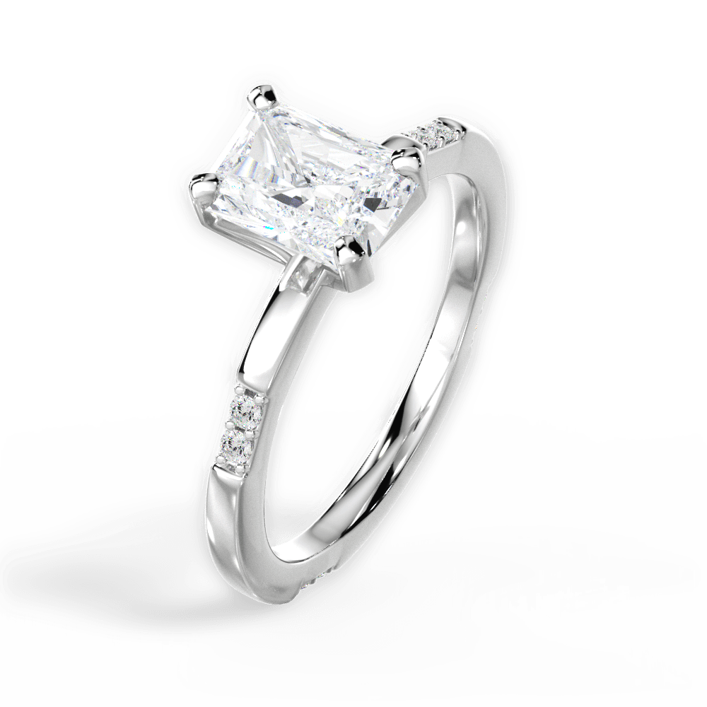 Bonnie Radiant Cut Lab Grown Diamond 14Kt White Gold Engagement Ring - View 3