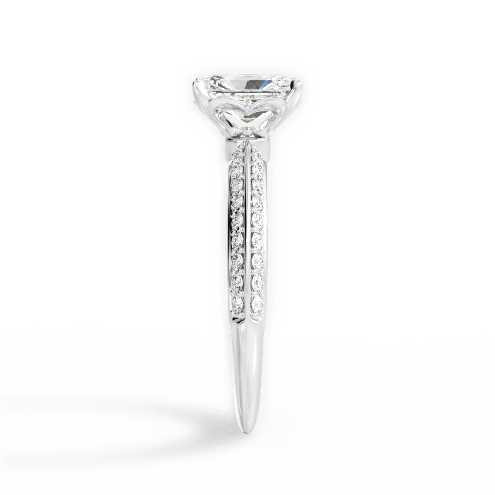 Gail Radiant Cut Lab Grown Diamond Platinum Engagement Ring - View 3