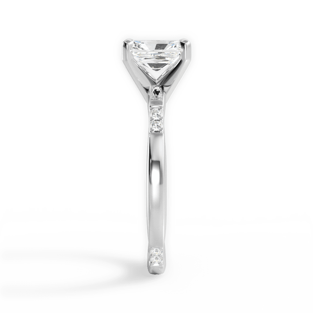 Bonnie Radiant Cut Lab Grown Diamond 14Kt White Gold Engagement Ring - View 2