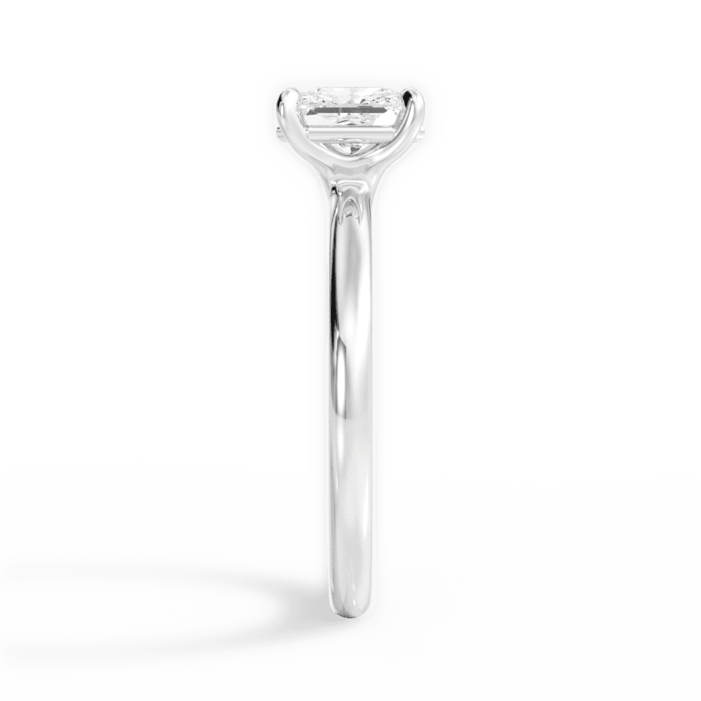 Angela Radiant Cut Lab Grown Diamond 18Kt White Gold Engagement Ring - View 2
