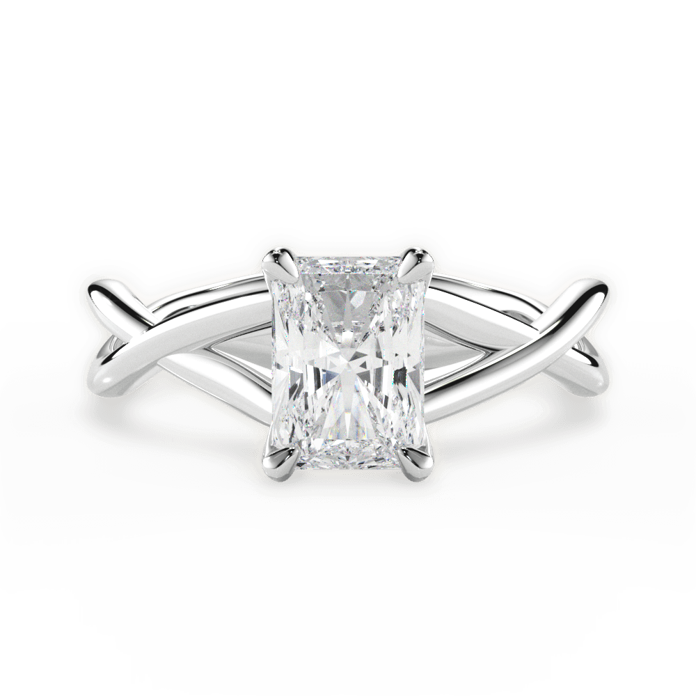 Aubrey Radiant Cut Lab Grown Diamond 14Kt White Gold Engagement Ring