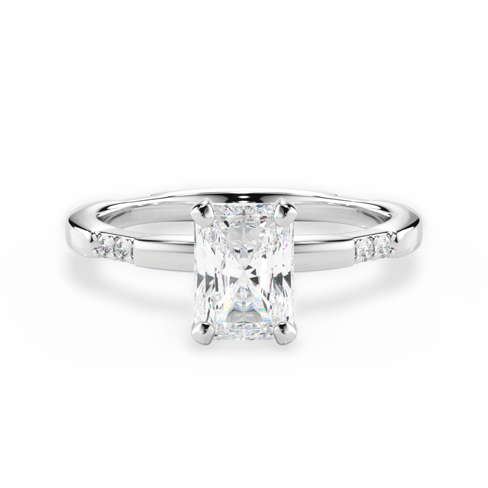 Bonnie Radiant Cut Lab Grown Diamond 14Kt White Gold Engagement Ring