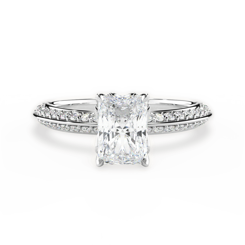 Gail Radiant Cut Lab Grown Diamond 18Kt White Gold Engagement Ring