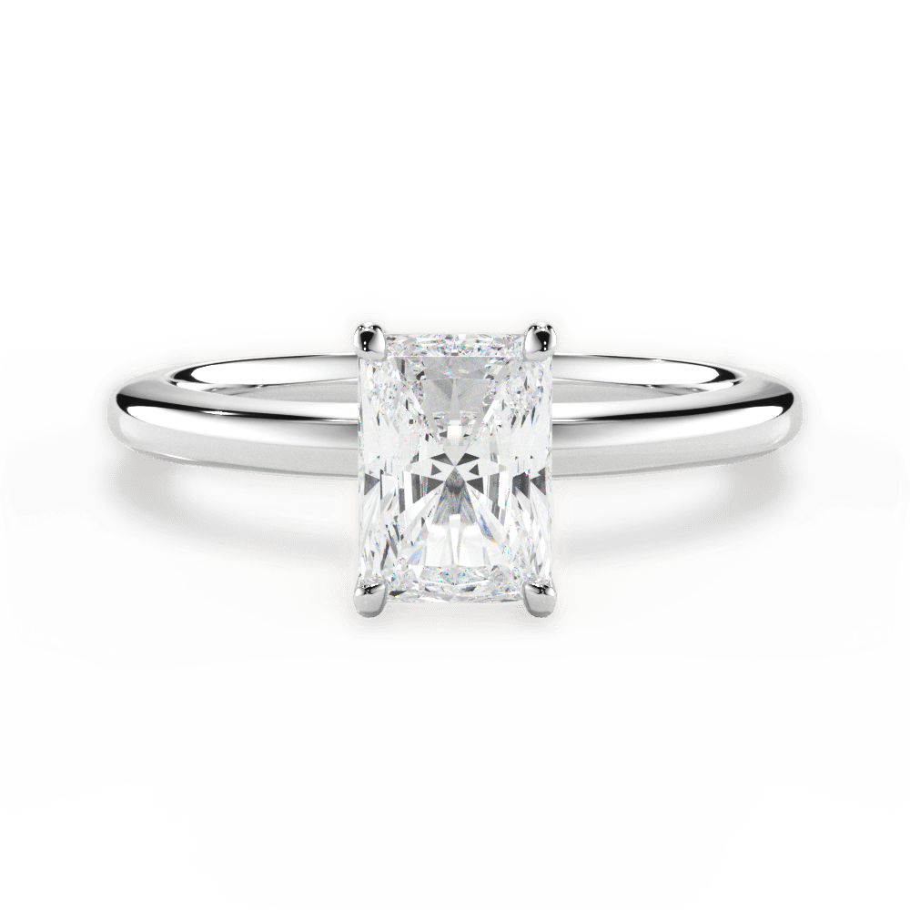 Cara Radiant Cut Lab Grown Diamond 18Kt White Gold Engagement Ring