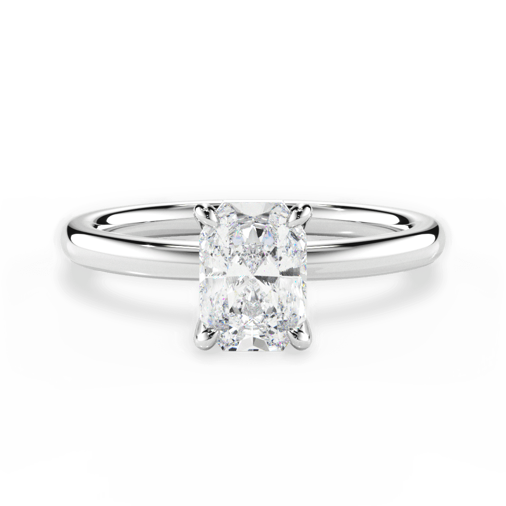 Angela Radiant Cut Lab Grown Diamond 18Kt White Gold Engagement Ring