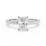 Elsie Radiant Cut Lab Grown Diamond 14Kt White Gold Engagement Ring