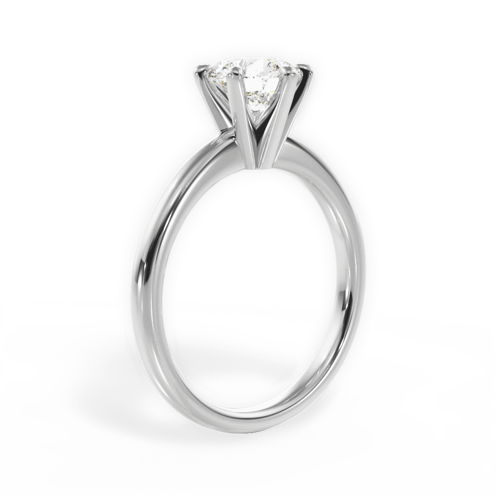 Bella Round Cut Lab Grown Diamond 18Kt White Gold Engagement Ring - View 2