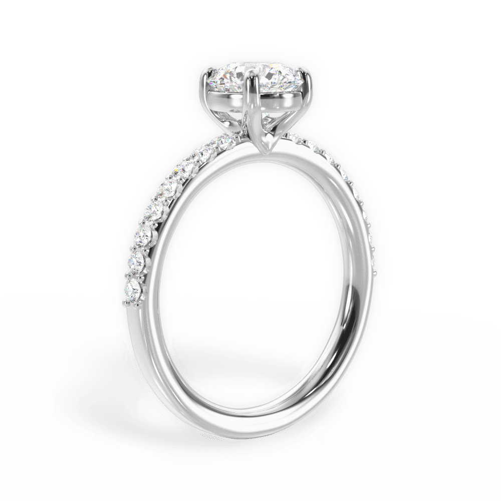 Elsie Round Cut Lab Grown Diamond 14Kt White Gold Engagement Ring - View 4