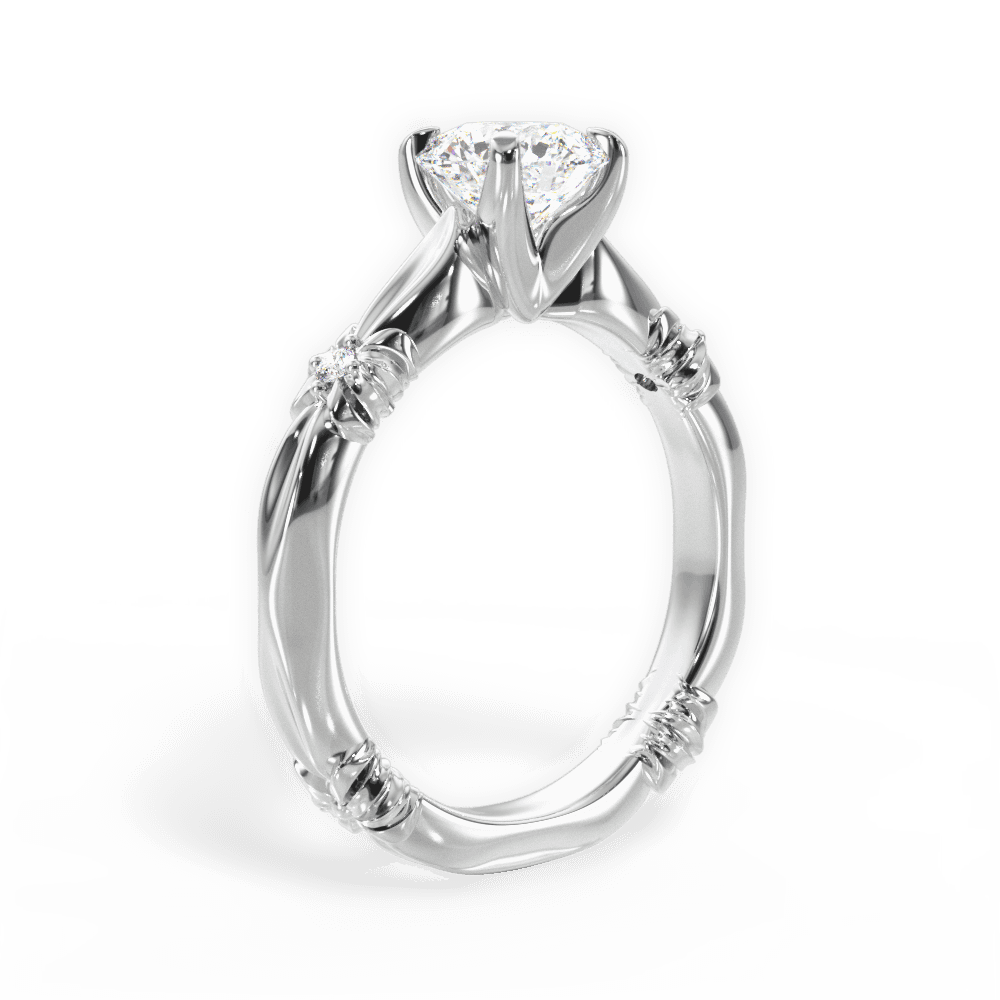 Claire Round Cut Lab Grown Diamond Platinum Engagement Ring - View 3