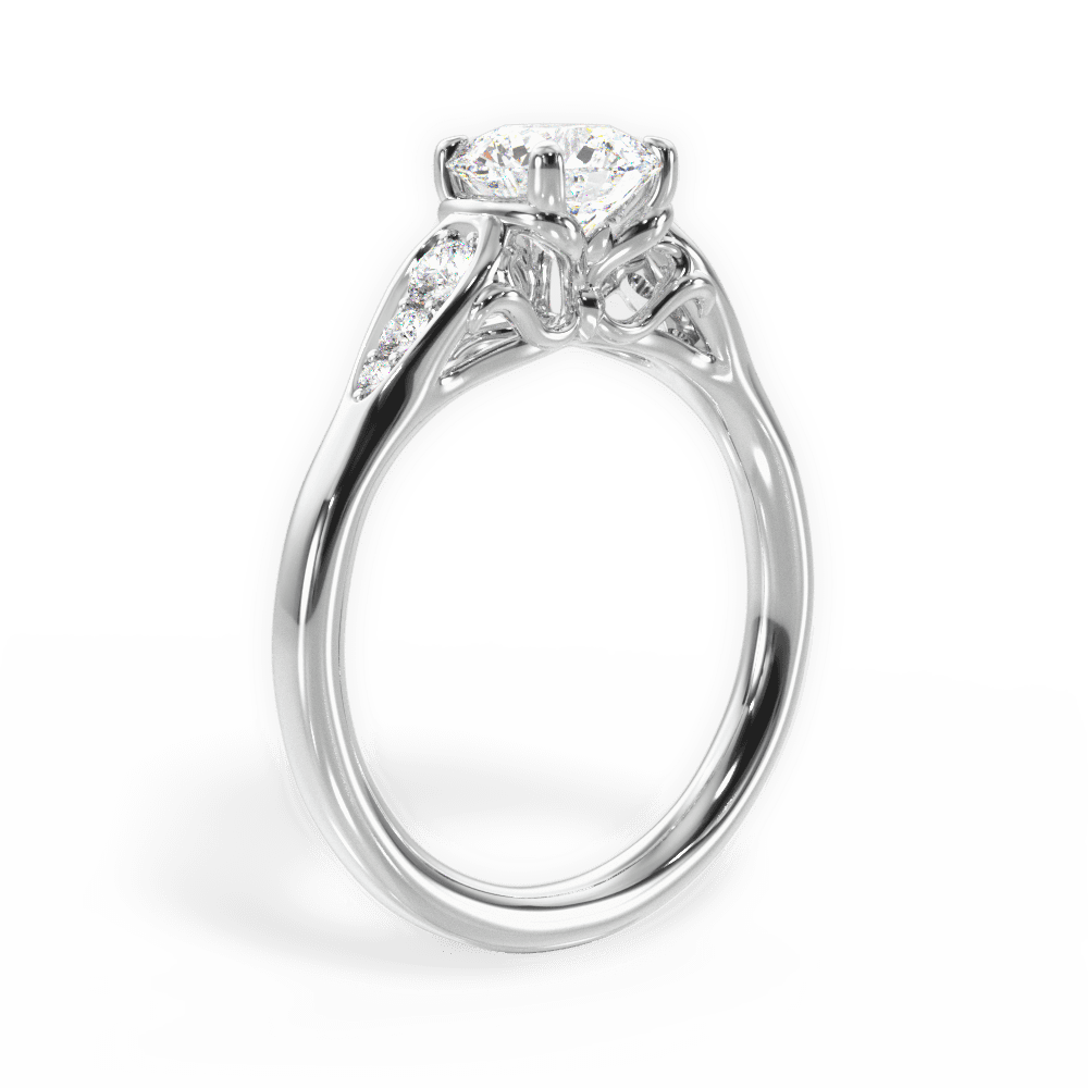 Cecilia Round Cut Lab Grown Diamond Platinum Engagement Ring - View 4