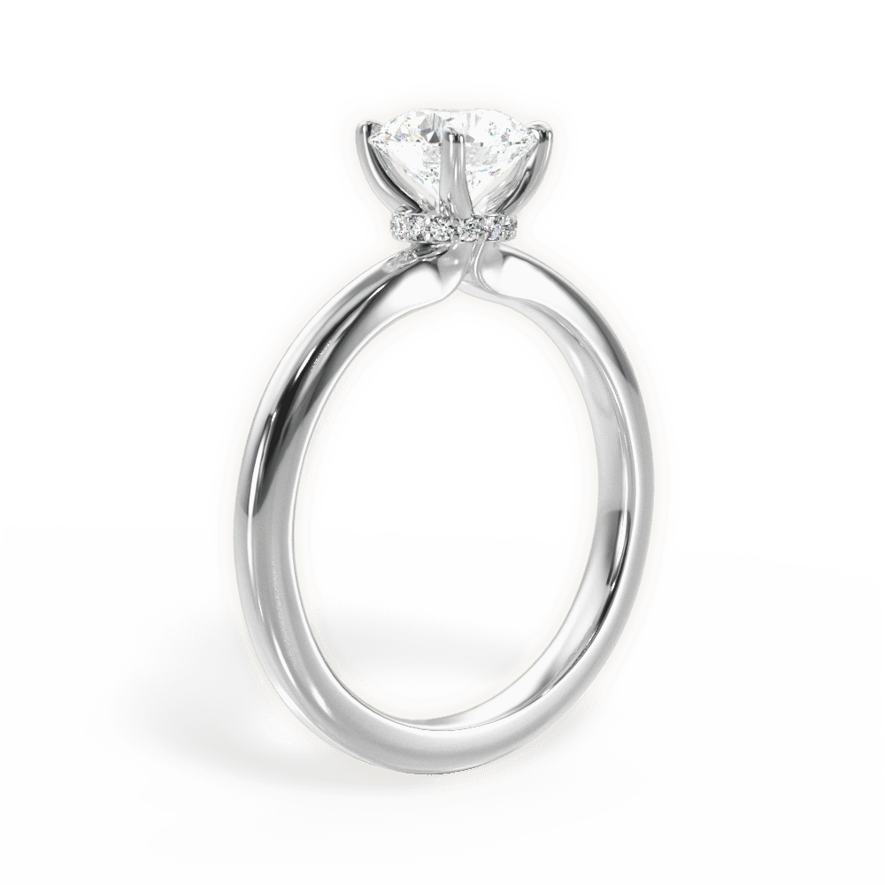 Cara Round Cut Lab Grown Diamond 18Kt White Gold Engagement Ring - View 3