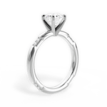 Bonnie Round Cut Lab Grown Diamond 14Kt White Gold Engagement Ring - View 4