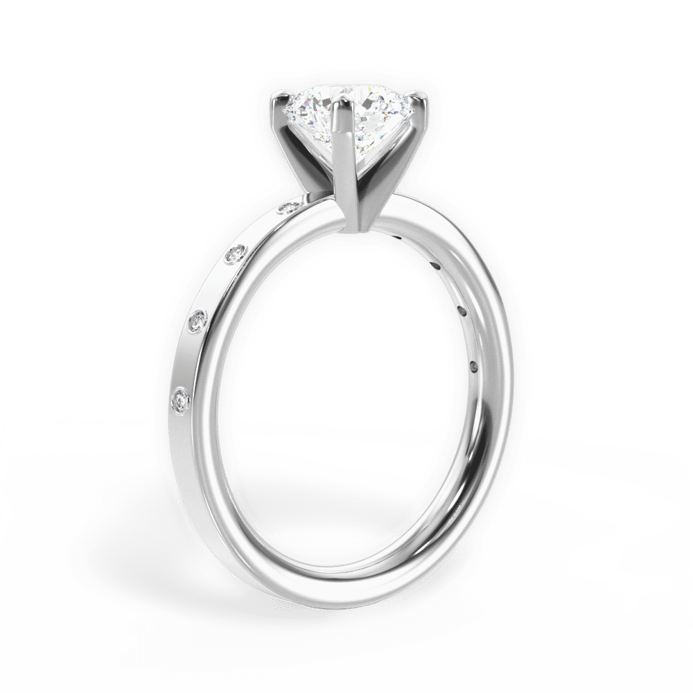 Carla Round Cut Lab Grown Diamond 14Kt White Gold Engagement Ring - View 3