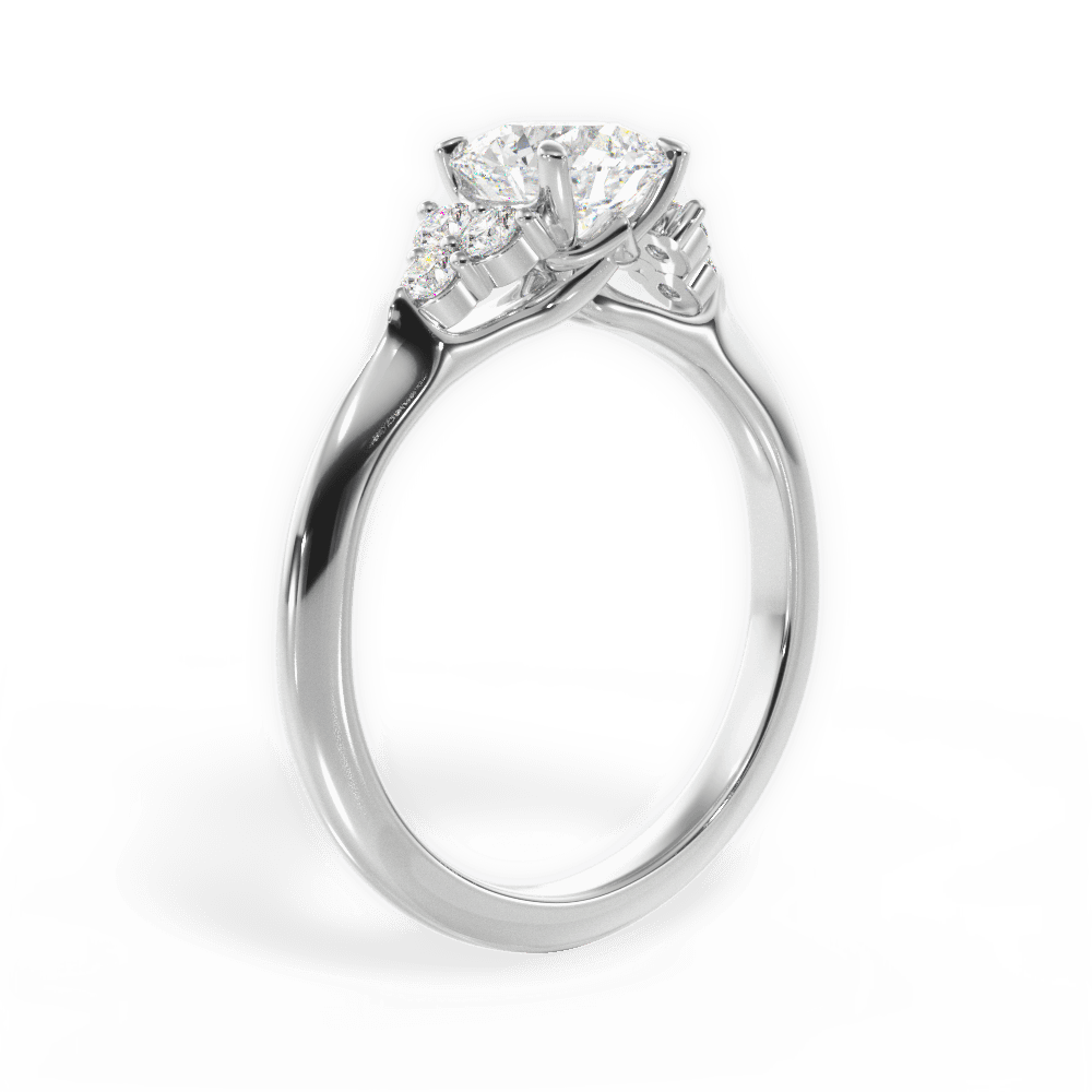 Celeste Round Cut Lab Grown Diamond 18Kt White Gold Engagement Ring - View 4
