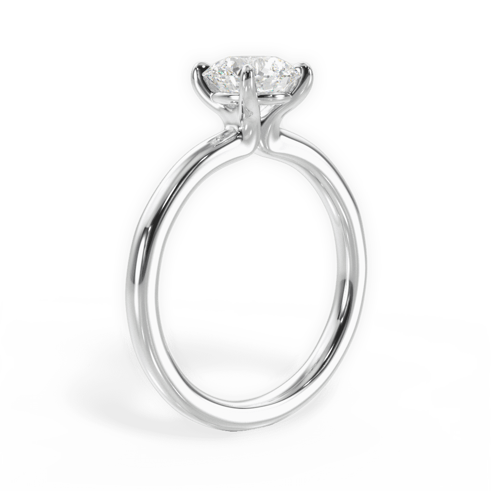 Angela Round Cut Lab Grown Diamond 14Kt White Gold Engagement Ring - View 2