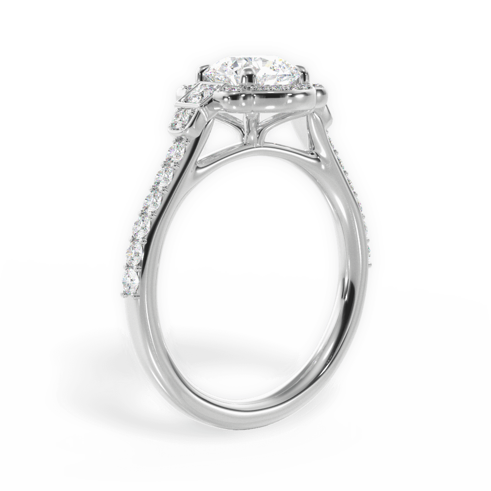 Joyce Round Cut Lab Grown Diamond 14Kt White Gold Engagement Ring - View 3