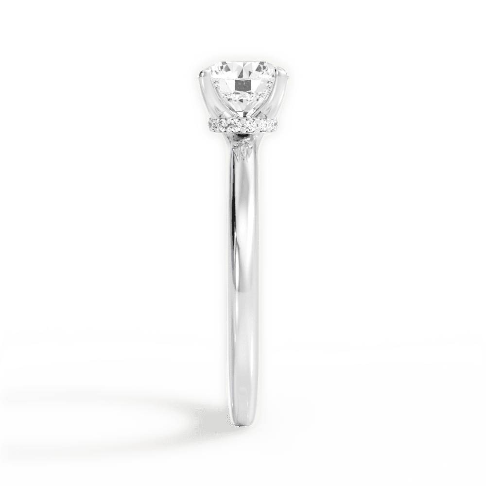 Cara Round Cut Lab Grown Diamond 14Kt White Gold Engagement Ring - View 2