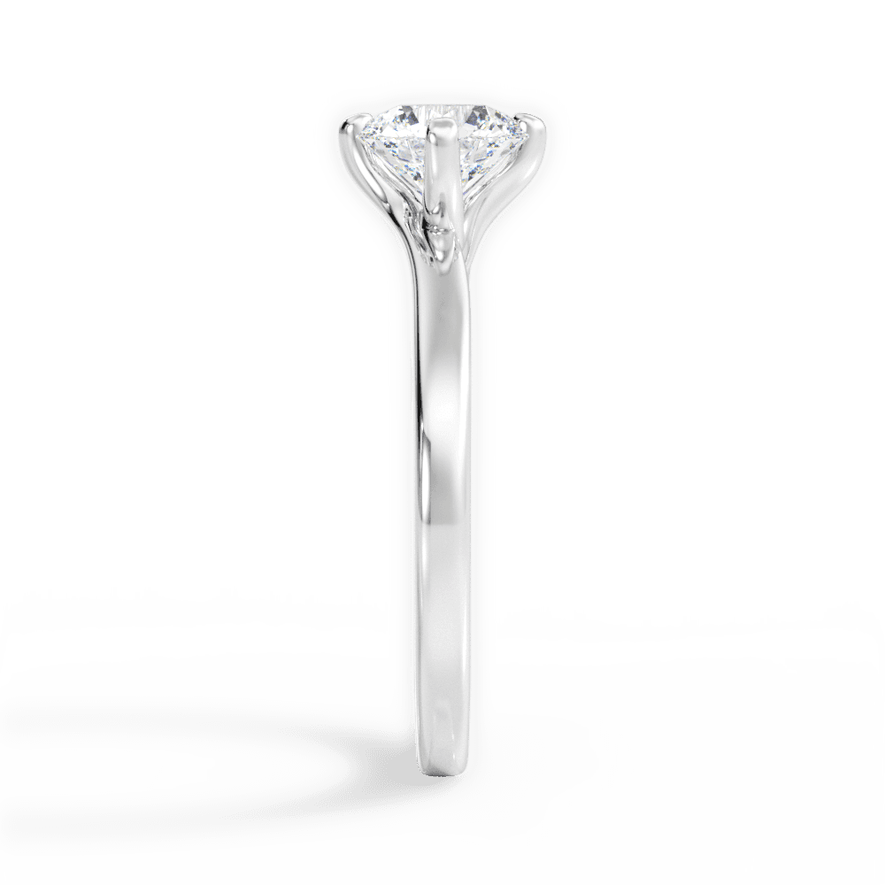 Ashley Round Cut Lab Grown Diamond 14Kt White Gold Engagement Ring - View 2