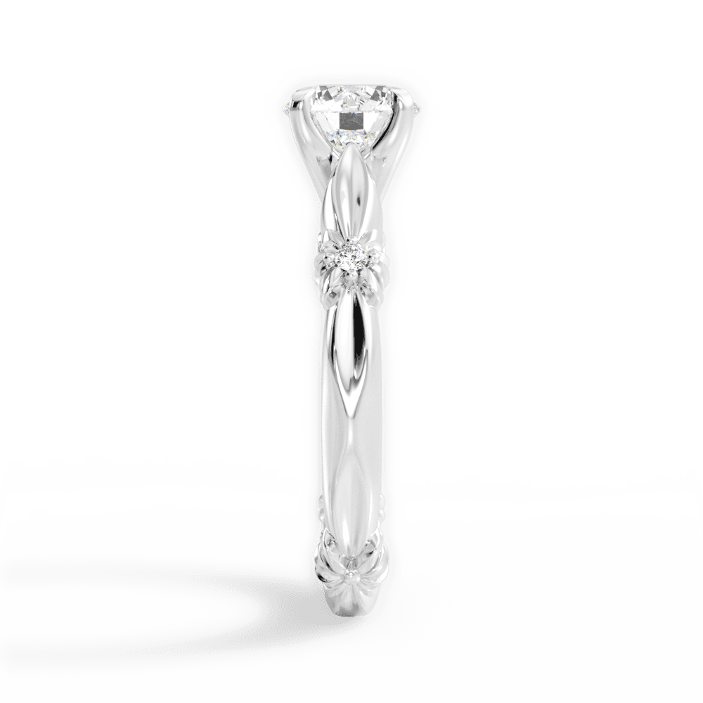 Claire Round Cut Lab Grown Diamond 14Kt White Gold Engagement Ring - View 2