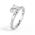 Bonnie Round Cut Lab Grown Diamond 18Kt White Gold Engagement Ring - View 2