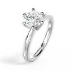 Bella Round Cut Lab Grown Diamond 18Kt White Gold Engagement Ring - View 3