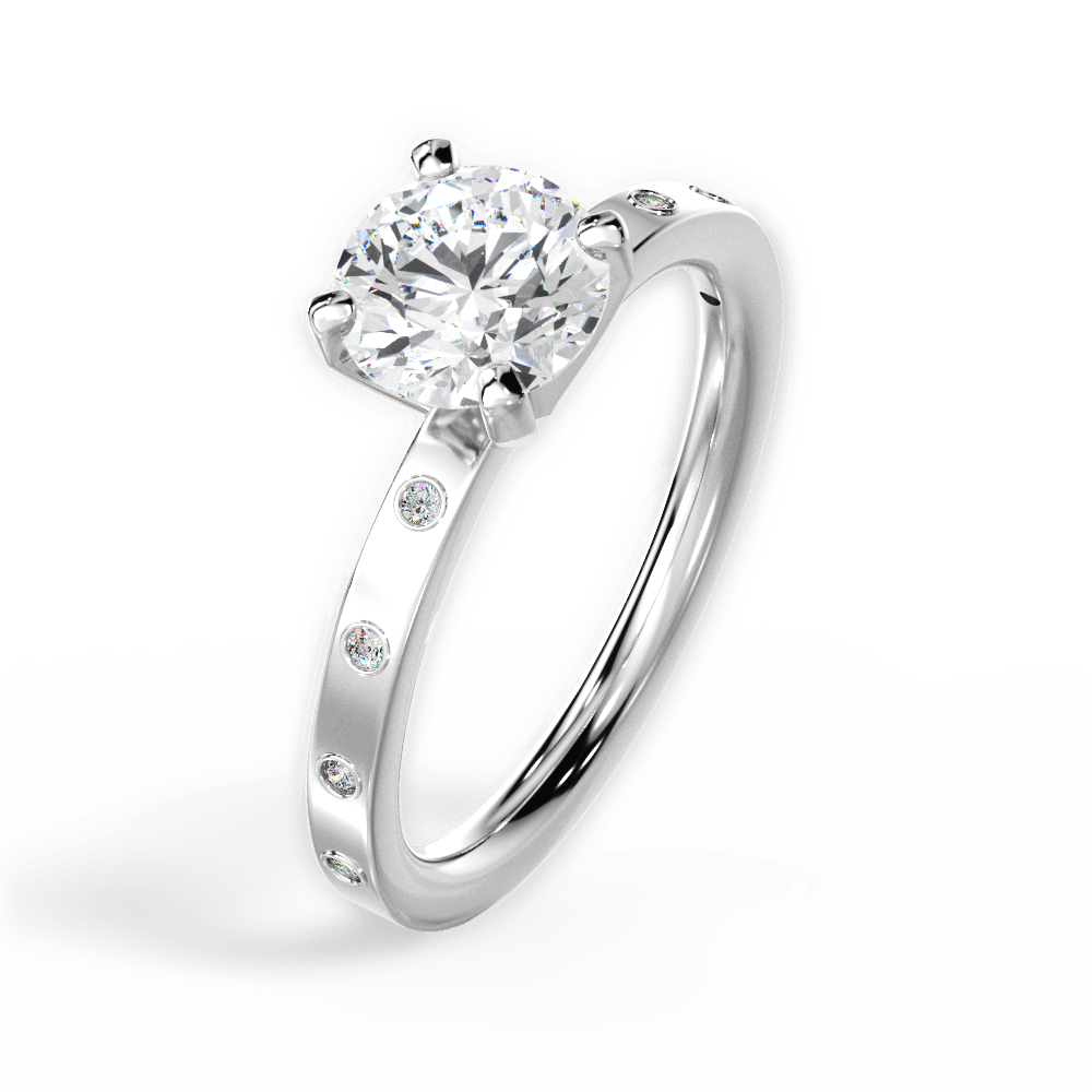 Carla Round Cut Lab Grown Diamond Platinum Engagement Ring - View 4