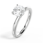 Angela Round Cut Lab Grown Diamond 18Kt White Gold Engagement Ring - View 4