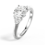 Celeste Round Cut Lab Grown Diamond 18Kt White Gold Engagement Ring - View 3