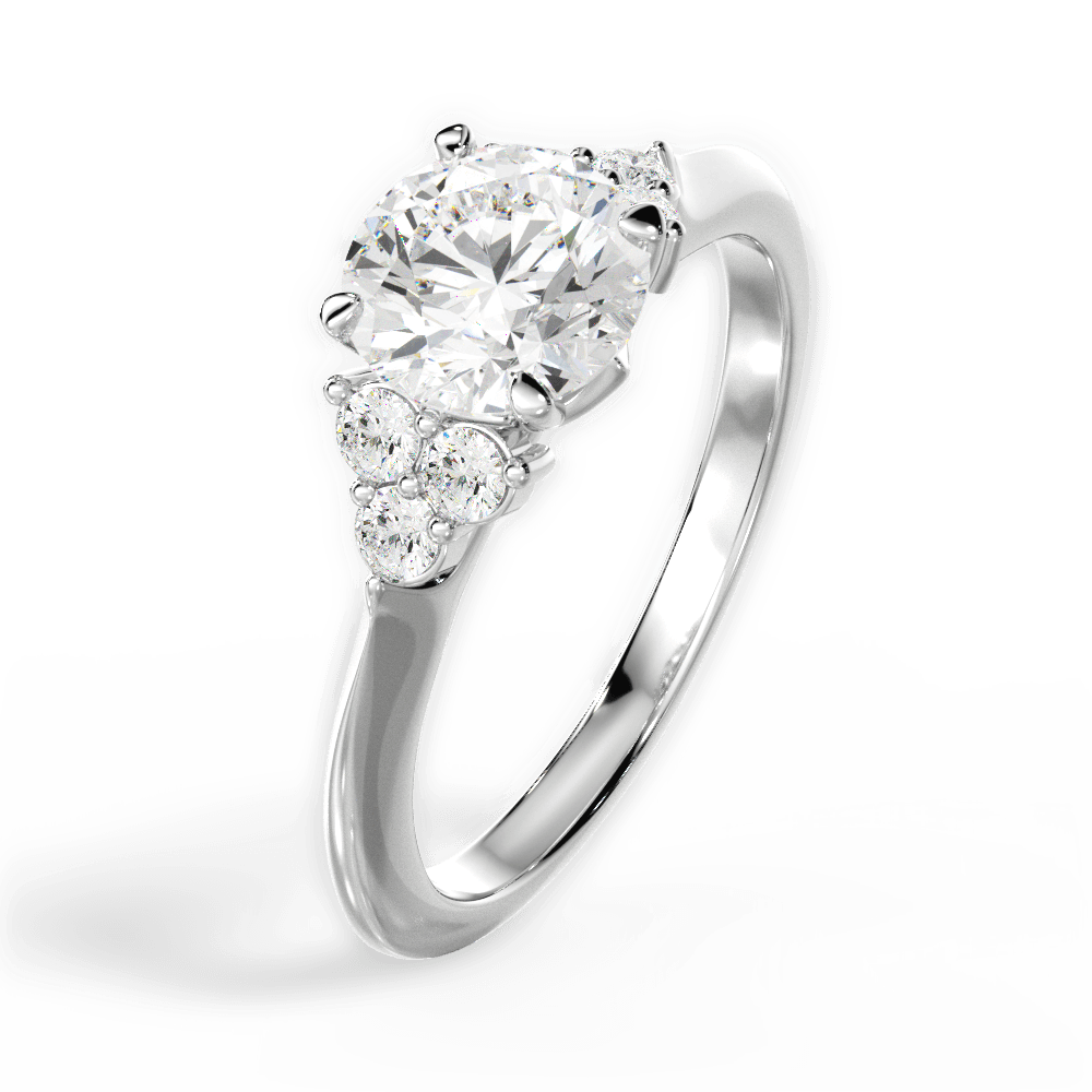 Celeste Round Cut Lab Grown Diamond 18Kt White Gold Engagement Ring - View 3