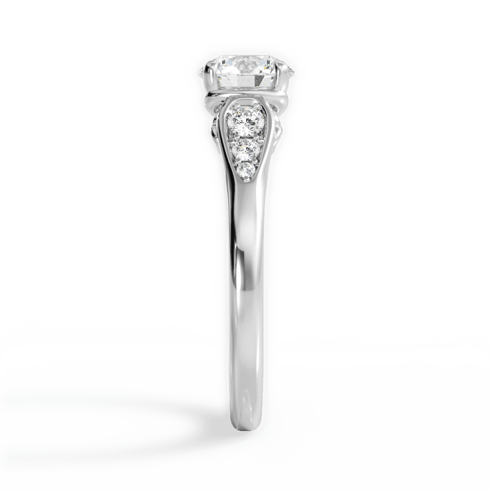 Cecilia Round Cut Lab Grown Diamond 18Kt White Gold Engagement Ring - View 2