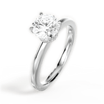 Cara Round Cut Lab Grown Diamond Platinum Engagement Ring - View 4