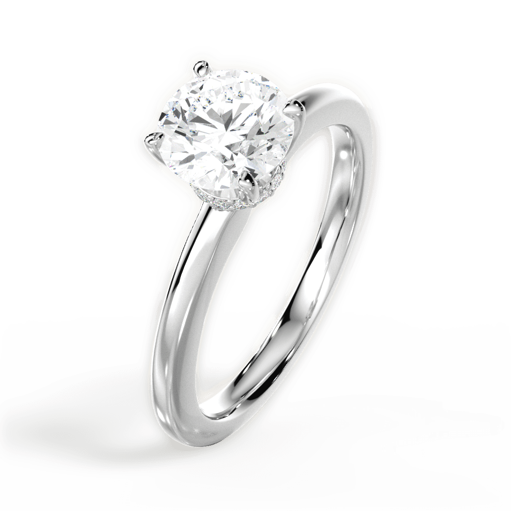 Cara Round Cut Lab Grown Diamond Platinum Engagement Ring - View 4