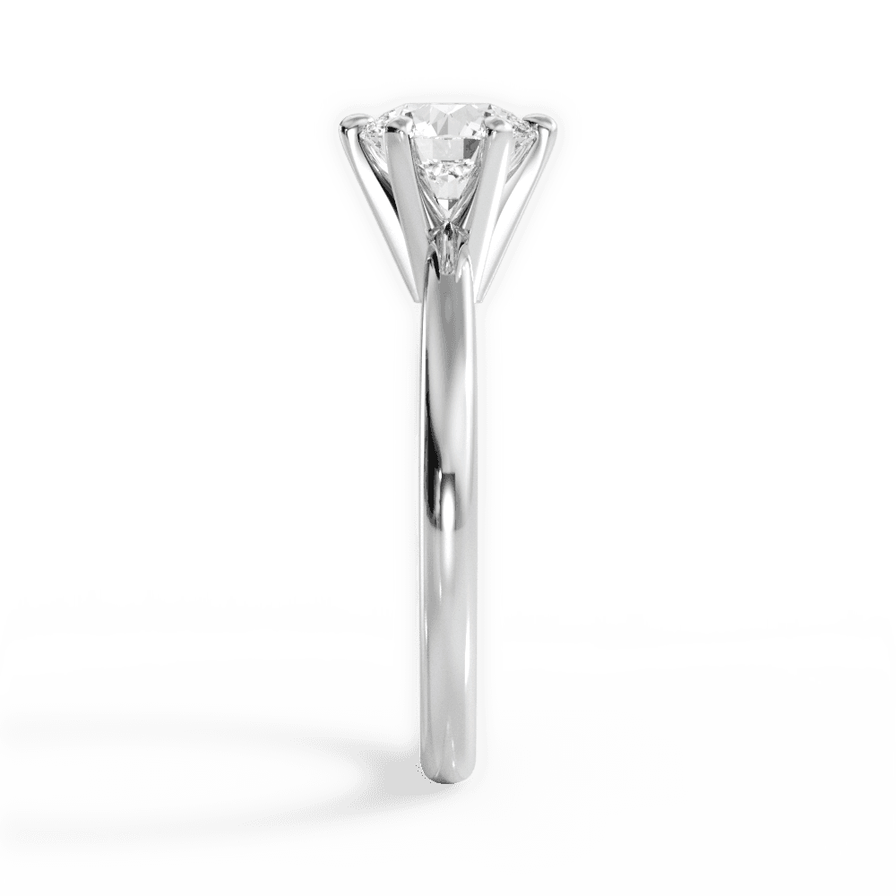 Bella Round Cut Lab Grown Diamond 14Kt White Gold Engagement Ring - View 4