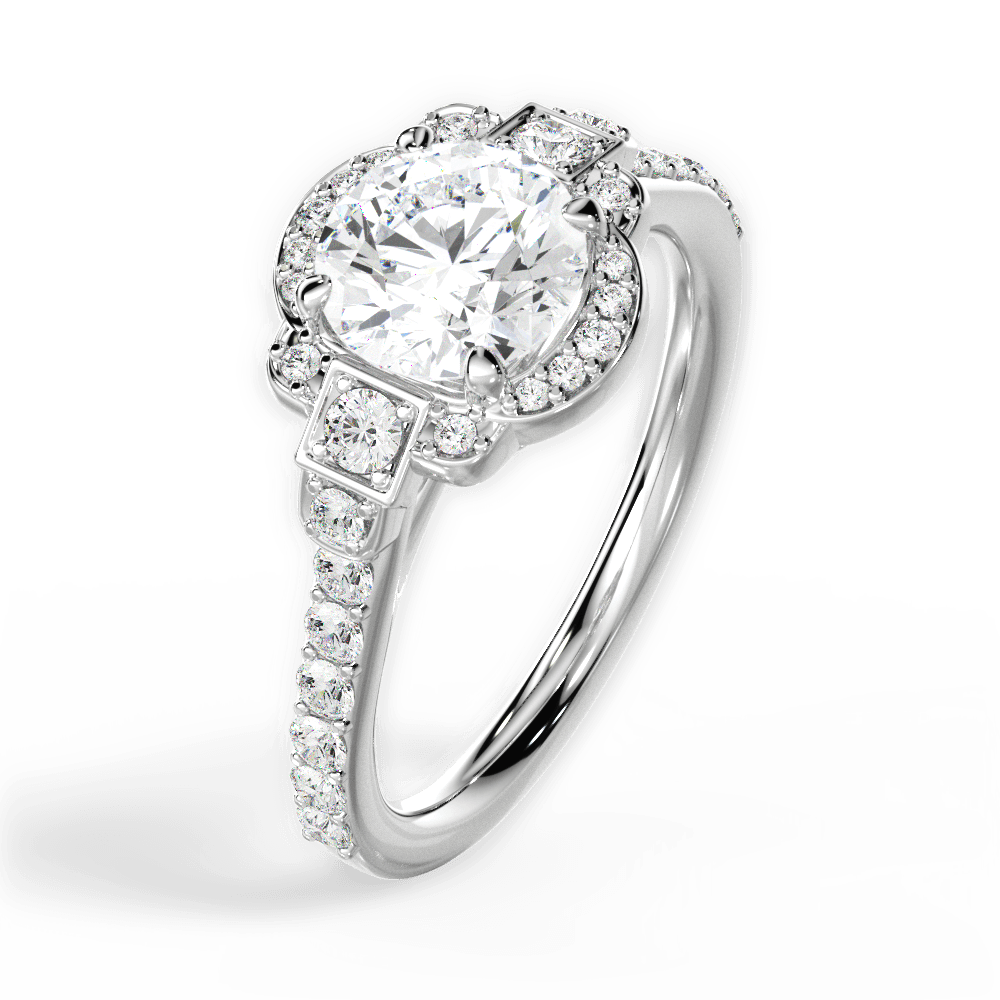 Joyce Round Cut Lab Grown Diamond Platinum Engagement Ring - View 4