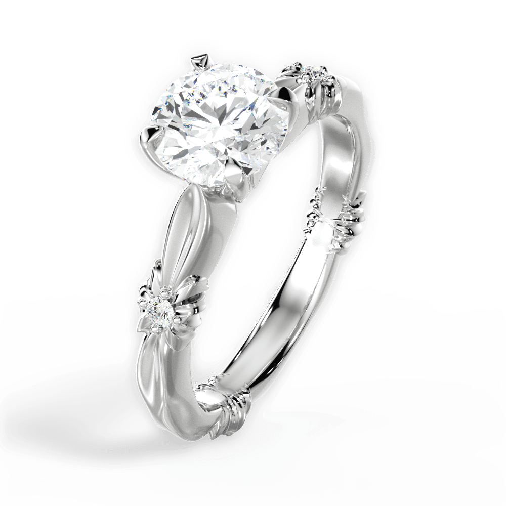 Claire Round Cut Lab Grown Diamond Platinum Engagement Ring - View 4