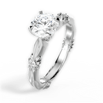 Claire Round Cut Lab Grown Diamond 14Kt White Gold Engagement Ring - View 4