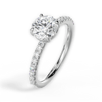 Elsie Round Cut Lab Grown Diamond 18Kt White Gold Engagement Ring - View 3