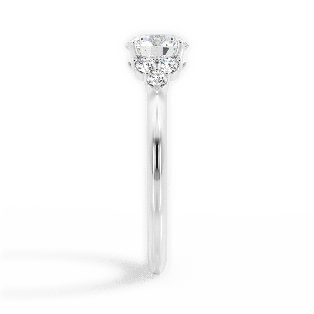 Celeste Round Cut Lab Grown Diamond 14Kt White Gold Engagement Ring - View 2