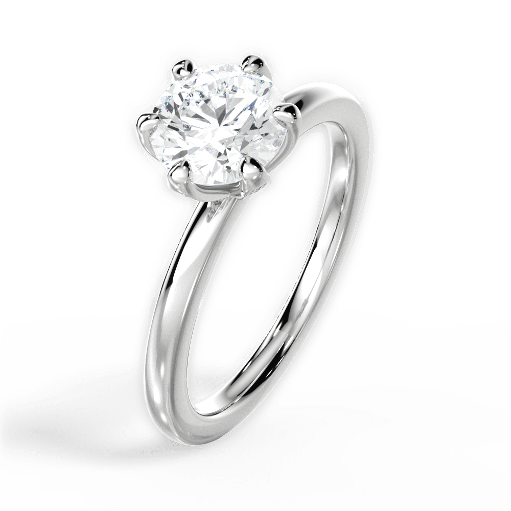 Ella Round Cut Lab Grown Diamond Platinum Engagement Ring - View 4