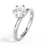 Ella Round Cut Lab Grown Diamond 18Kt White Gold Engagement Ring - View 4