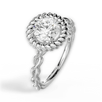Belinda Round Cut Lab Grown Diamond Platinum Engagement Ring - View 3