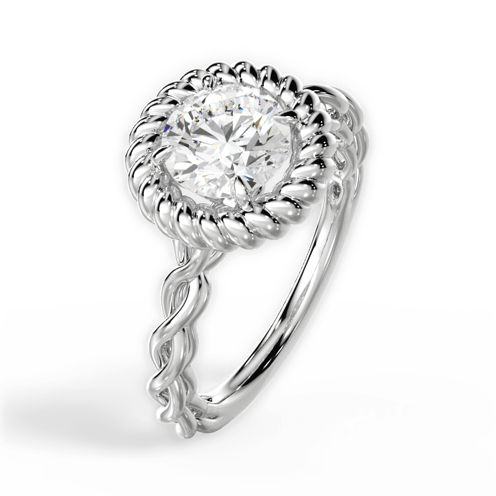 Belinda Round Cut Lab Grown Diamond 18Kt White Gold Engagement Ring - View 3