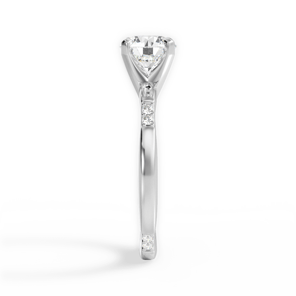 Bonnie Round Cut Lab Grown Diamond 18Kt White Gold Engagement Ring - View 3