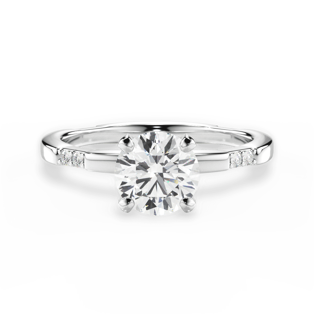 Bonnie Round Cut Lab Grown Diamond Platinum Engagement Ring