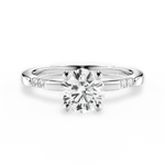 Bonnie Round Cut Lab Grown Diamond 14Kt White Gold Engagement Ring