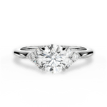Celeste Round Cut Lab Grown Diamond 14Kt White Gold Engagement Ring