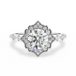 Julie Round Cut Lab Grown Diamond Platinum Engagement Ring