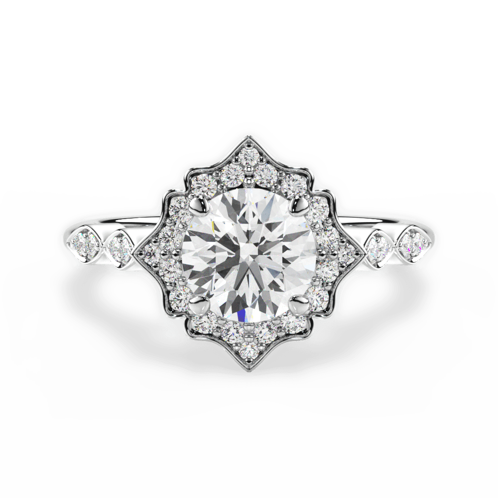 Julie Round Cut Lab Grown Diamond Platinum Engagement Ring