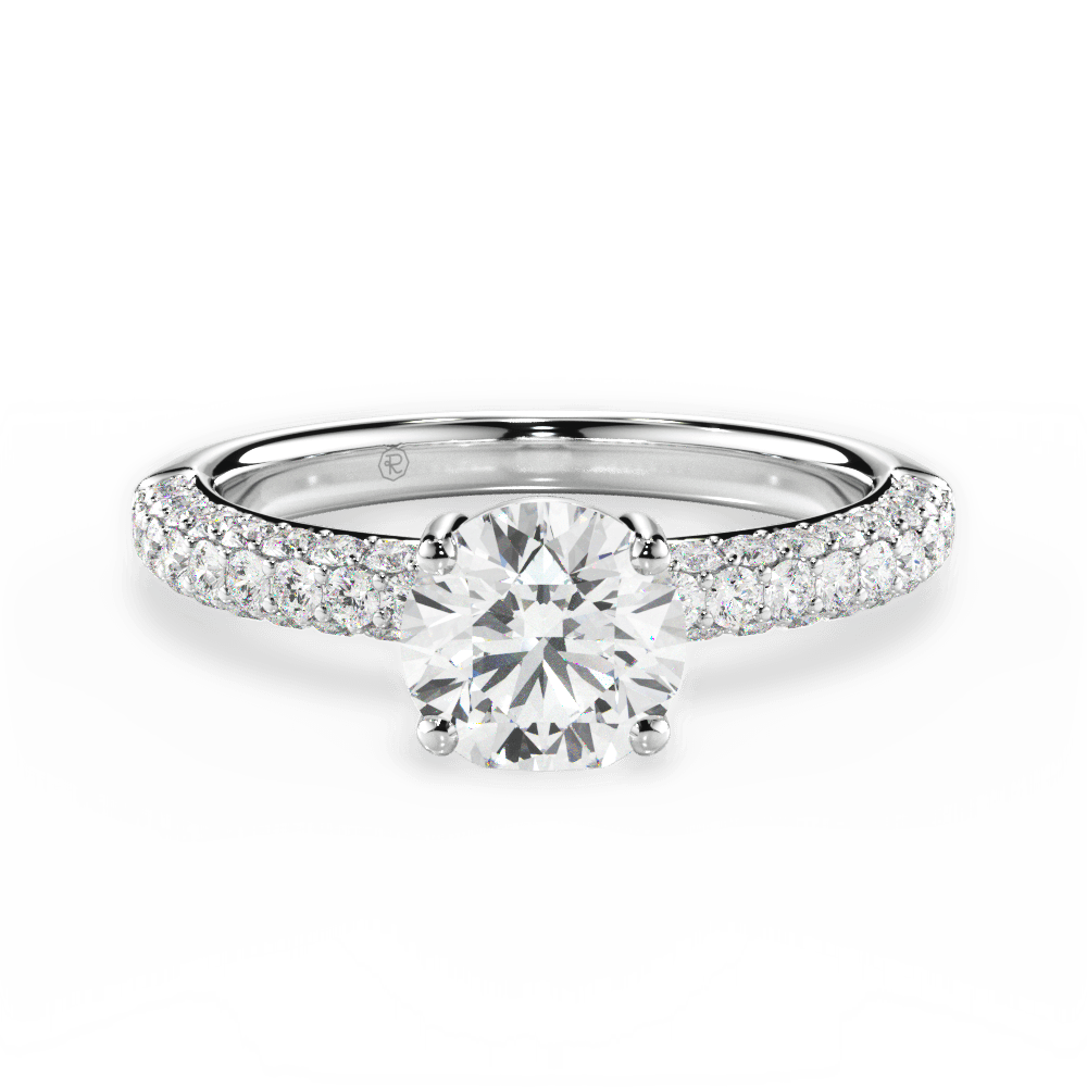 Kylie Round Cut Lab Grown Diamond Platinum Engagement Ring